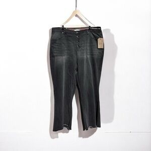 🌻NEW w.tag Frye and Co. Gray Wash Mid Rise Cropped Button-Fly Jeans Size 24W